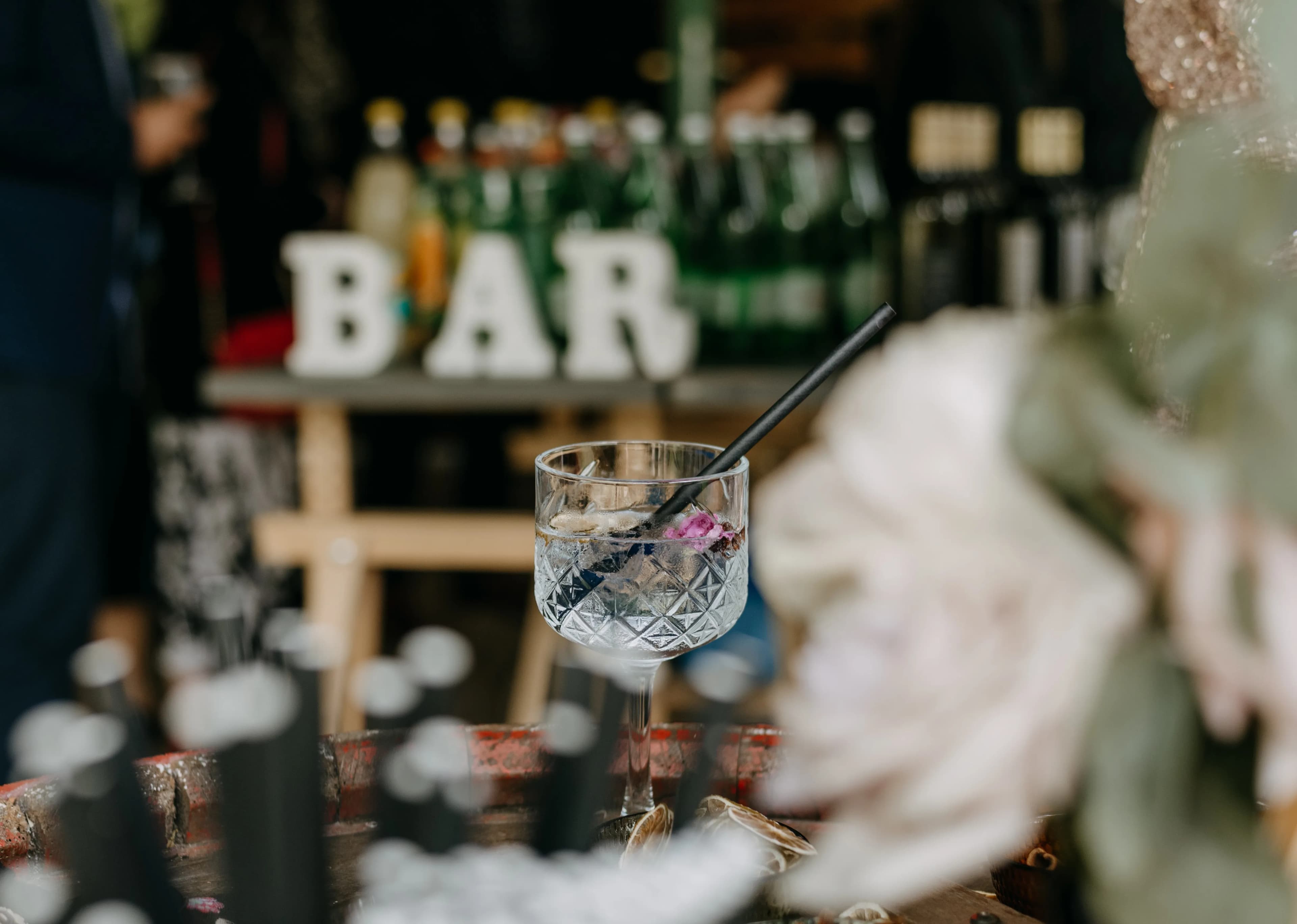 cocktail bar op een bedrijfsfeest